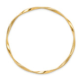 10K Yellow Gold Twisted Bangle with Polished Finish and Lifetime Warranty